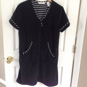 Noire jasmine rose black velour robe M