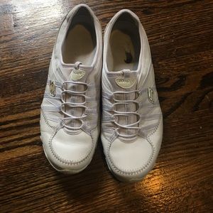 White slip on sketchers