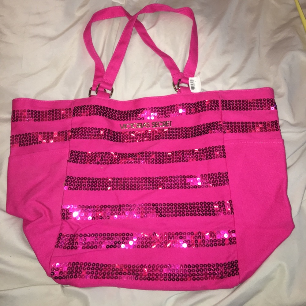 Victoria's Secret PINK sequin sparkle LE tote bag