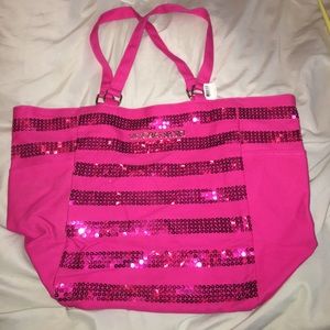 Victoria's Secret PINK sequin sparkle LE tote bag