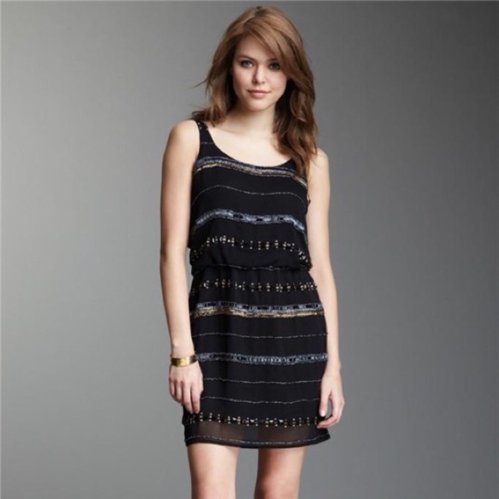 Romeo and Juliet Couture 1920's beaded black dress