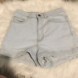 American Apparel High Waisted Striped Shorts