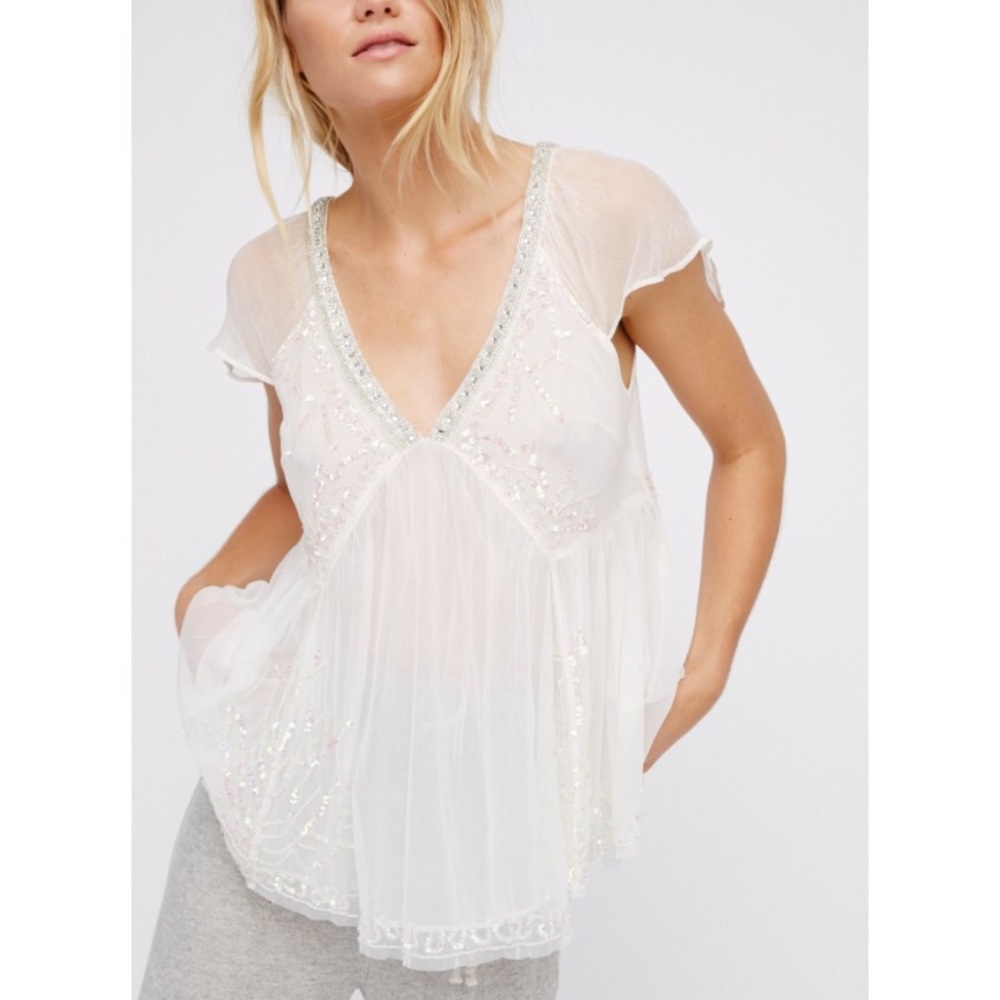 Golden Light Embellished Top