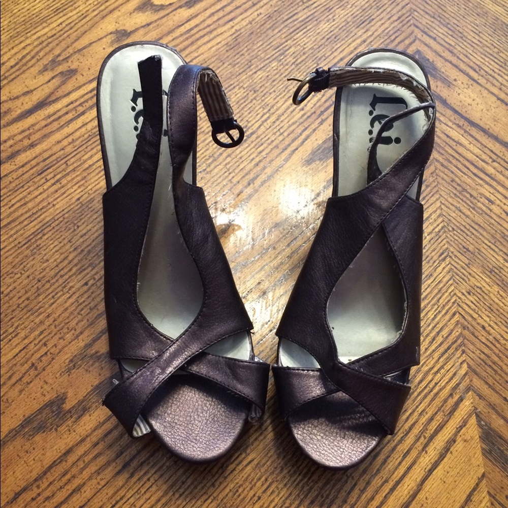 Metallic Brown Wedges