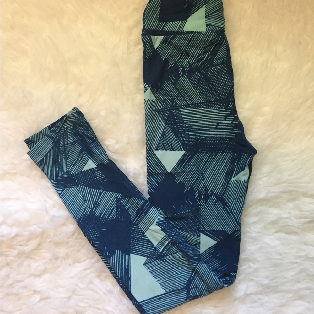 Lularoe kids L/XL leggings teal mint crosshatch