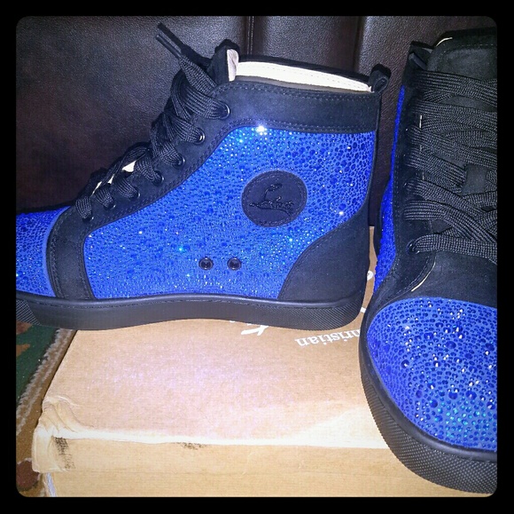 Christian Louboutin Blue Suede Casual Shoes for Men for sale  Size 44 Men\'s Christian Louboutin Blue