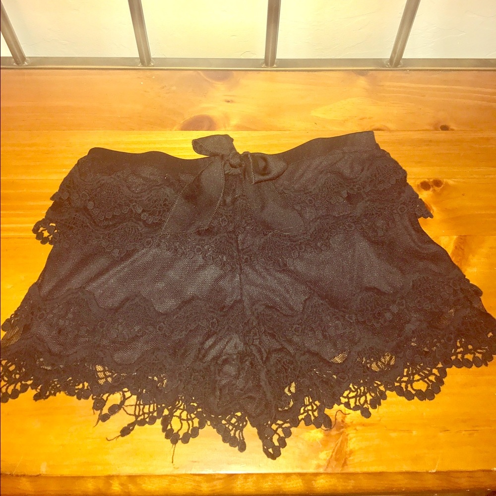 Black Lace Shorts