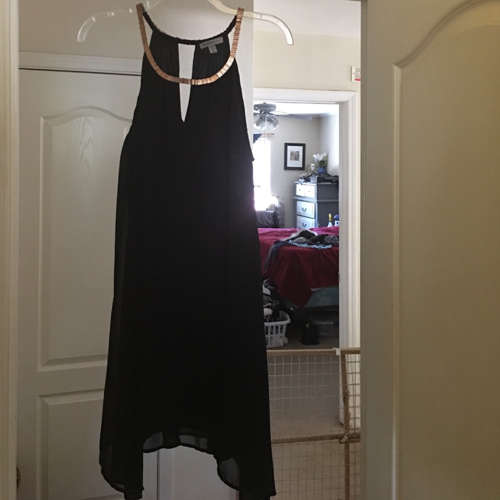 Black, flowing, formal dress