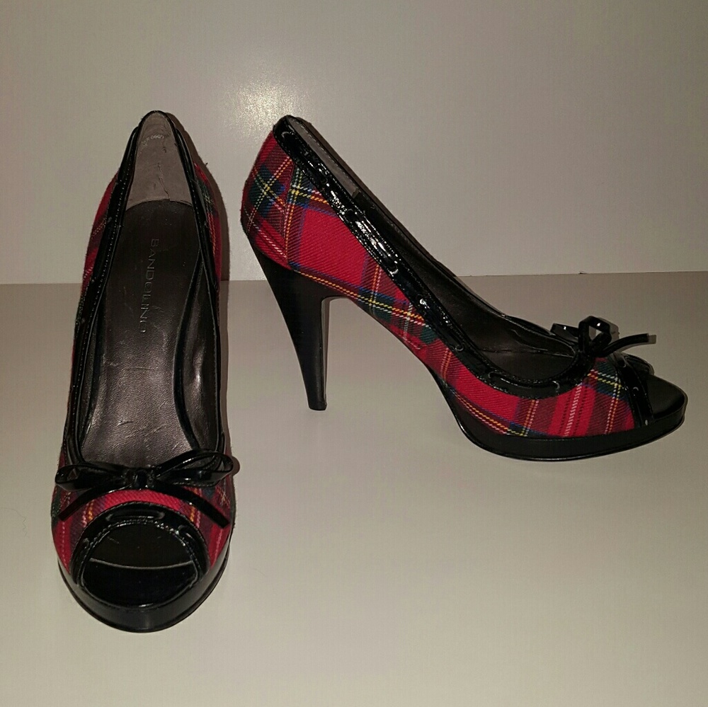 Red plaid Bandolino heels