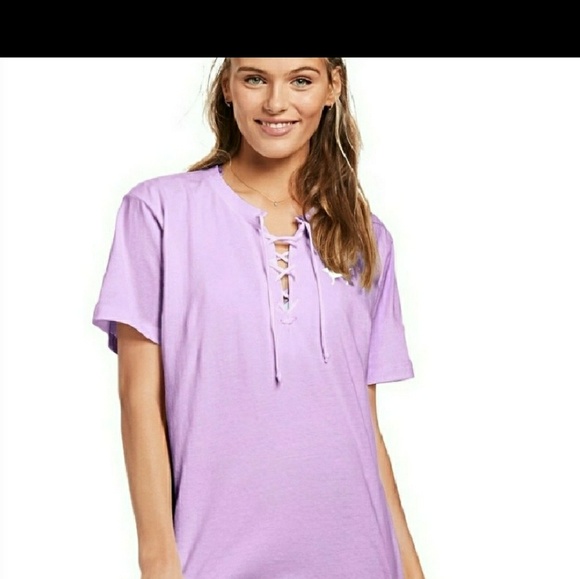 SOLD.VS PINK Campus Lace Up Tee - Picture 2 of 5