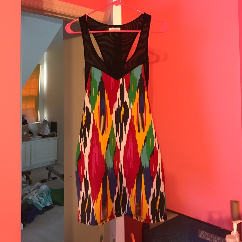 Urban Outfitters ColorfulMesh Racerback Mini Dress