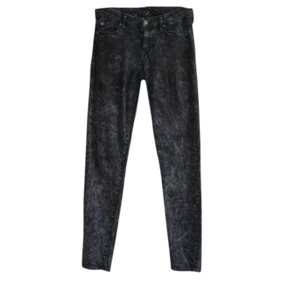 7 for all mankind skinny acid wash charcoal