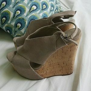 Steve Madden cork suede wedges