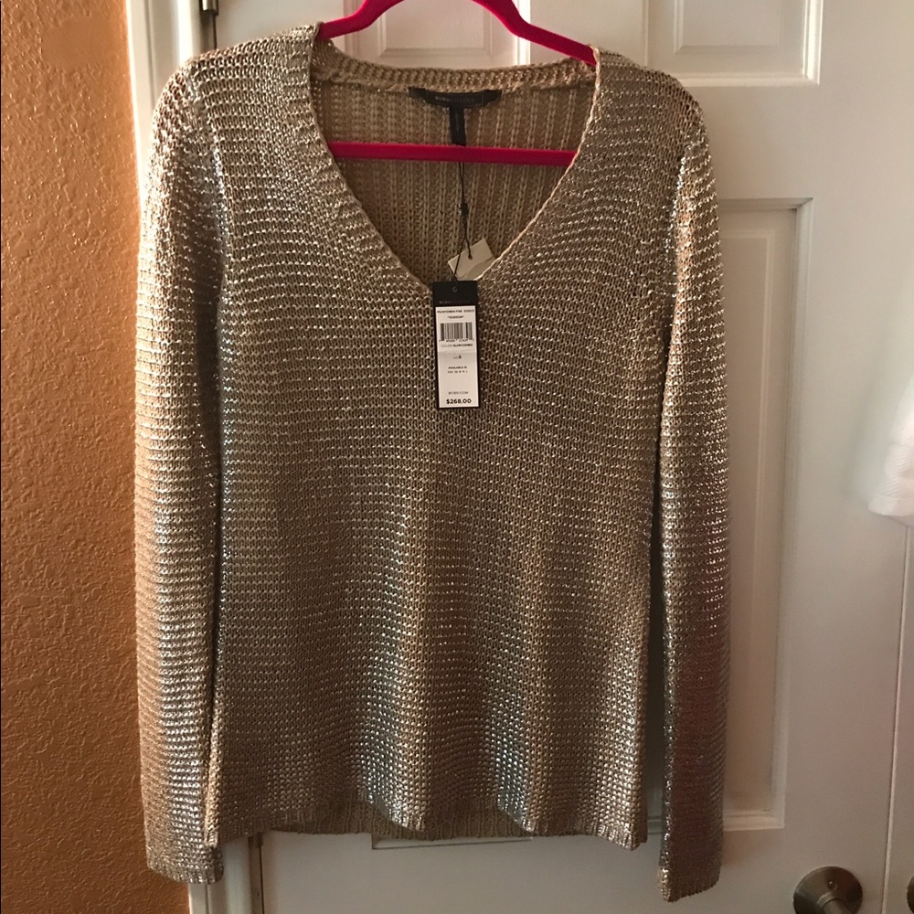 BCBG MAX AZRIA METALLIC SWEATER