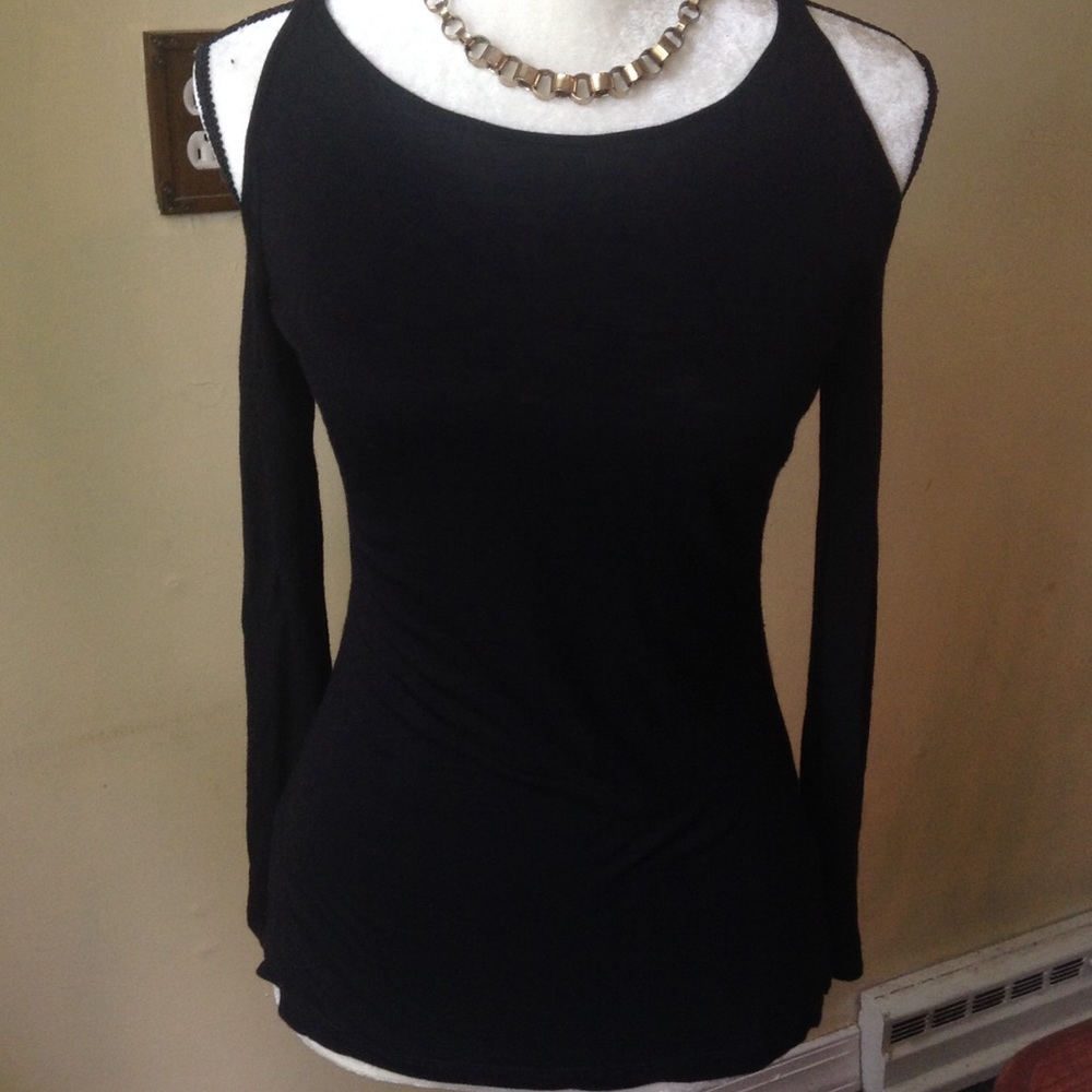 PRICEDROP! Armani Exchange Cold Shoulder Black Top