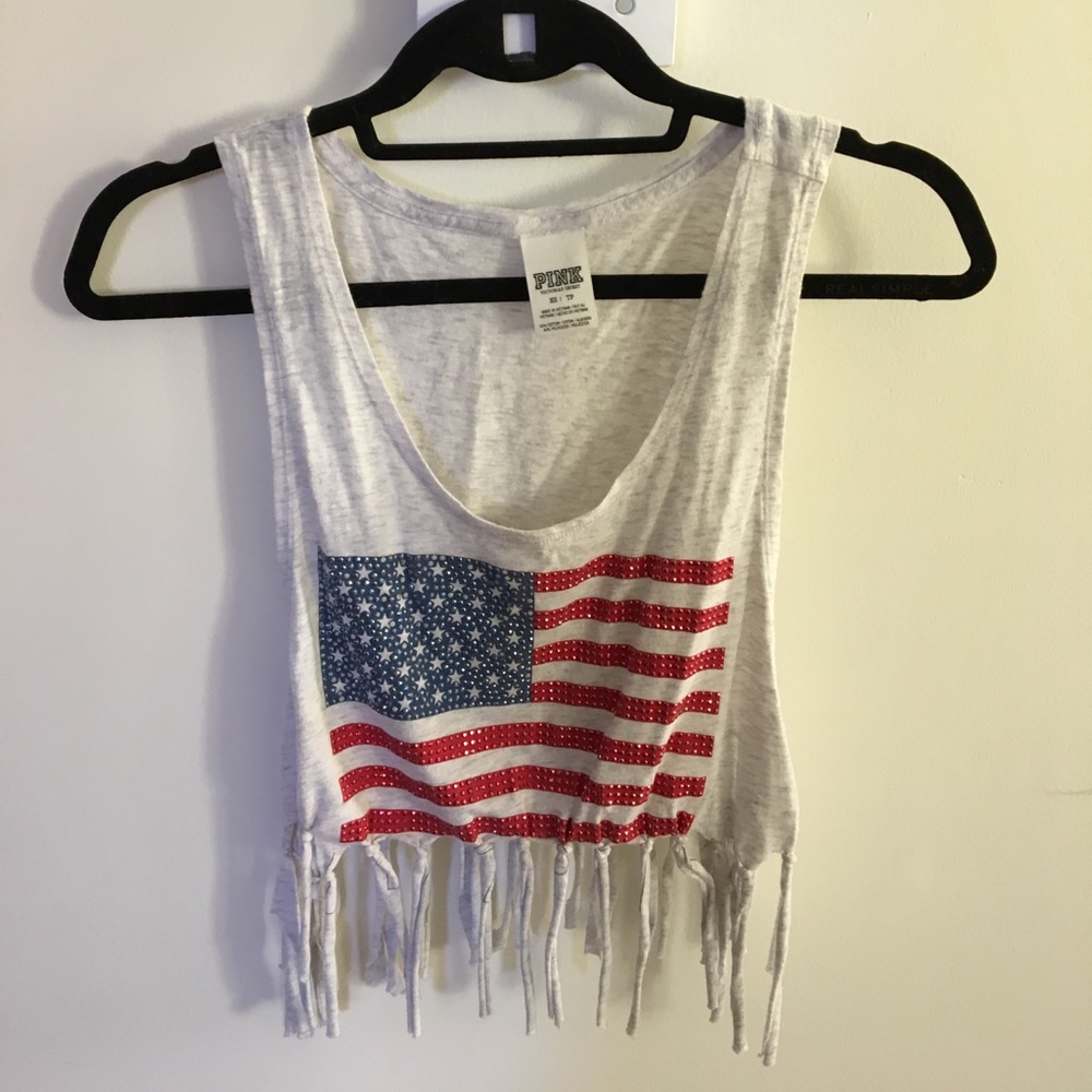 VC Love Pink American Flag Crop Top