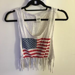 VC Love Pink American Flag Crop Top