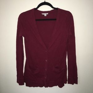 Maroon Boyfriend Cardigan Sweater