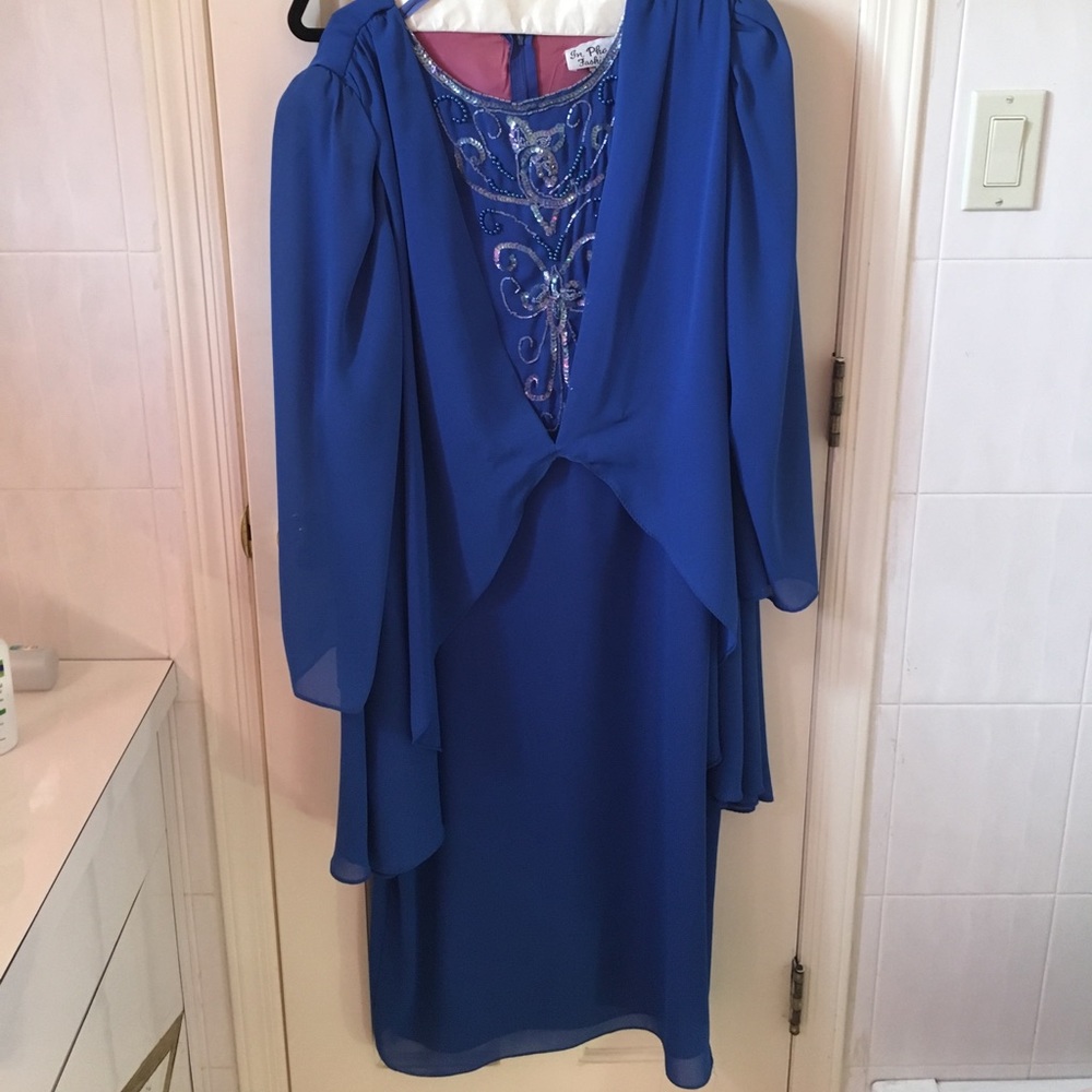 Vintage In Phase electric blue dress