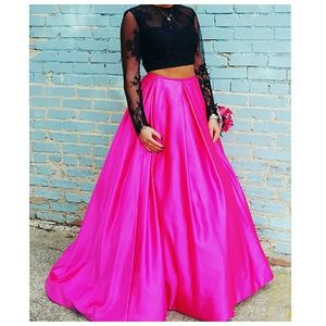 Sherri Hill Prom Dress 2 Piece Black Pink