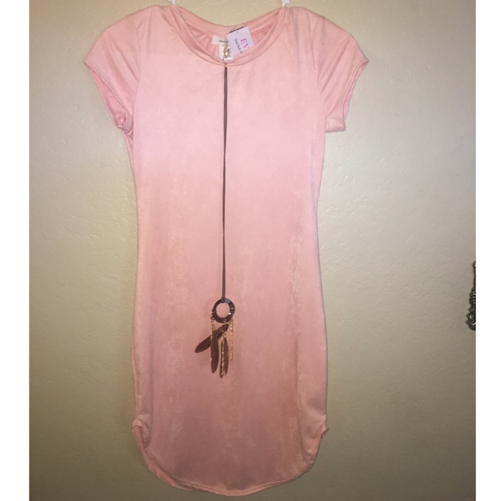 Peach suede dress