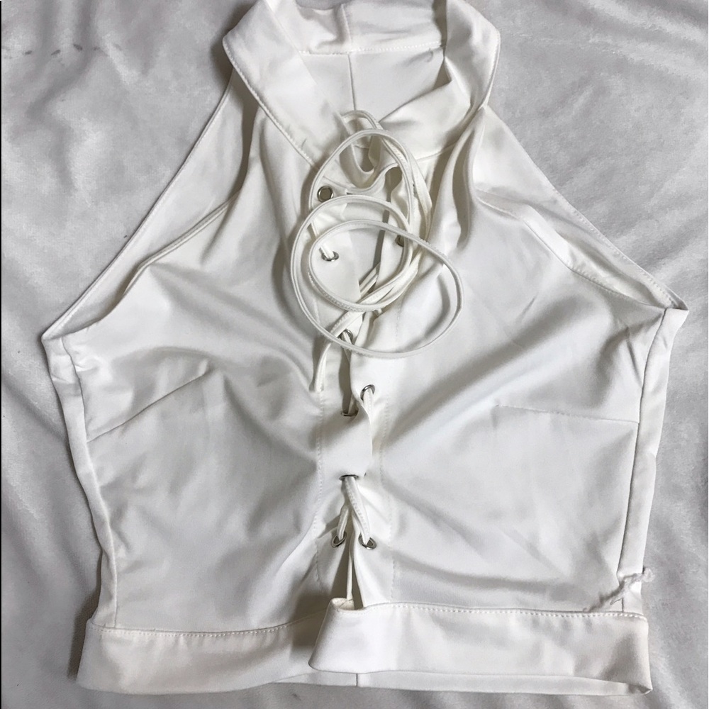 ✨Buy 2, Get 1 Free✨NEW! White Lace Up Halter