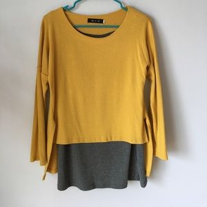 SOLD* Yellow and grey long sleeve top