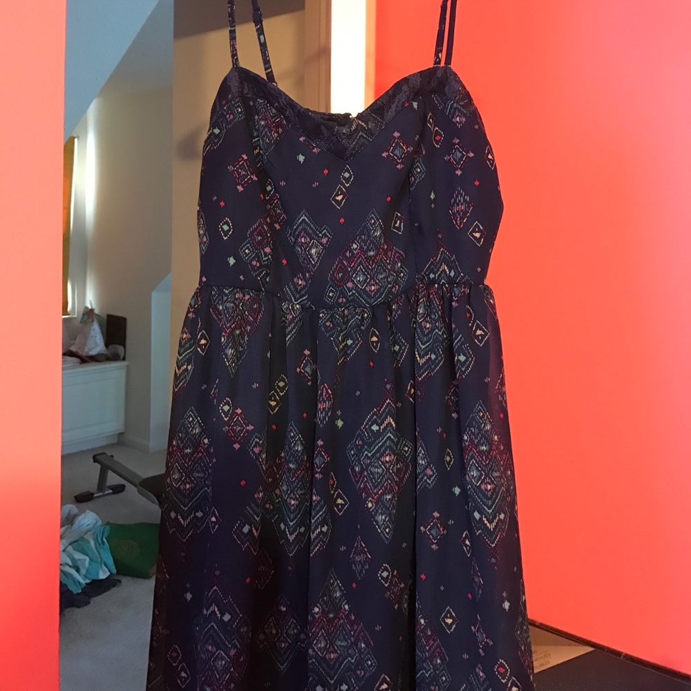 Blue Aztec High-Low Dress - Picture 2 of 5
