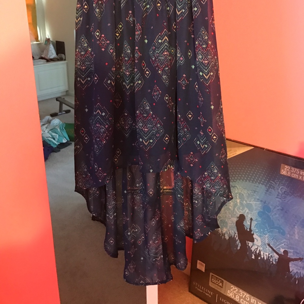 Blue Aztec High-Low Dress - Picture 3 of 5