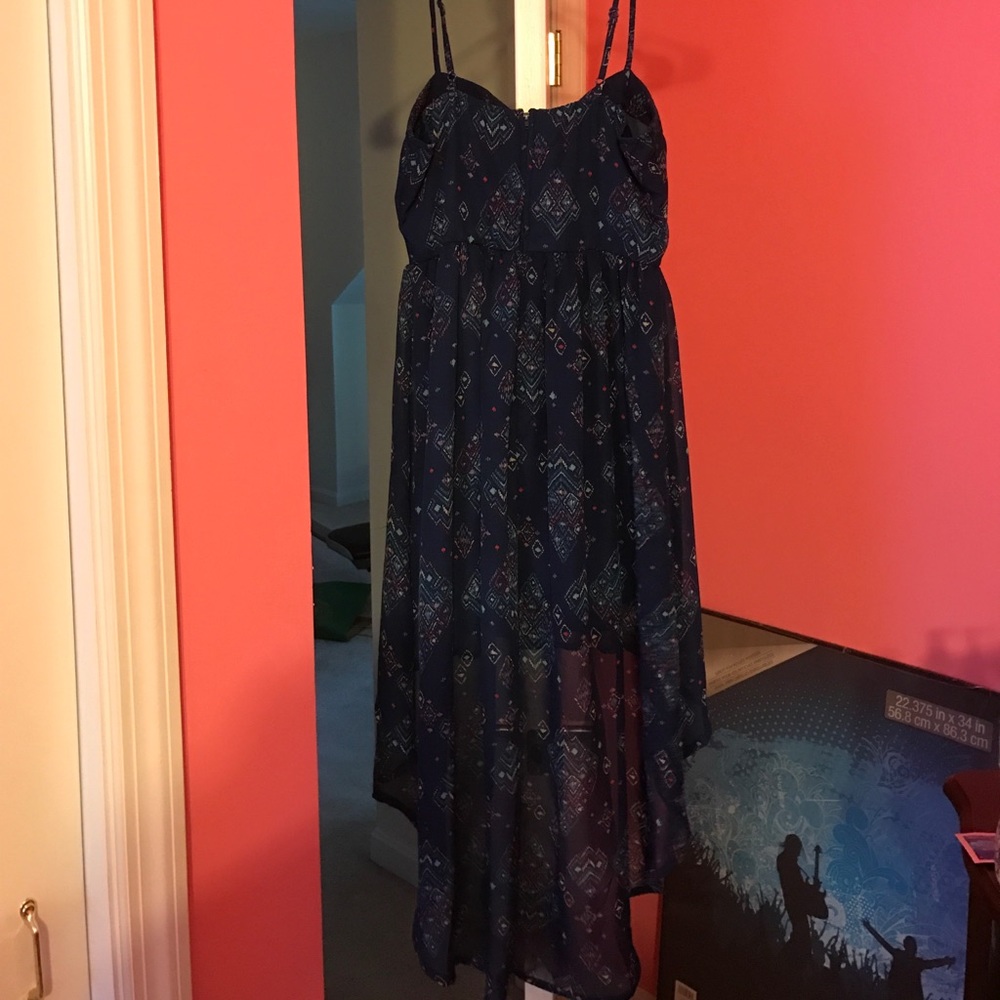 Blue Aztec High-Low Dress - Picture 4 of 5