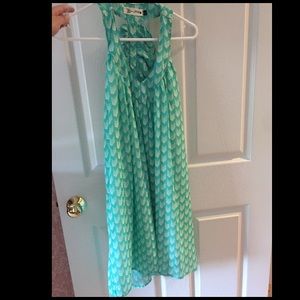 Razor back teal dress large