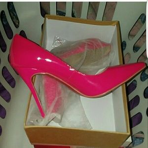 *On hold* Hot pink patent leather stilettos