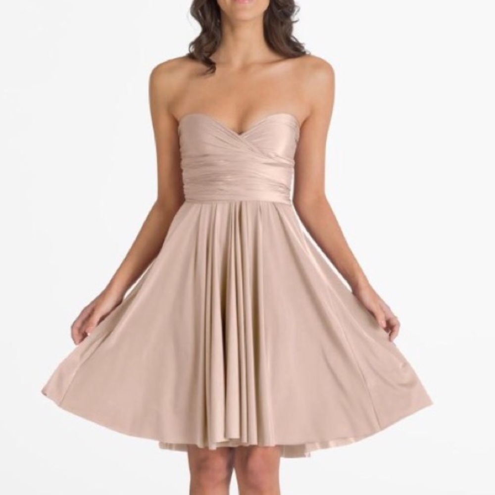 Henkaa nude champagne convertible dress