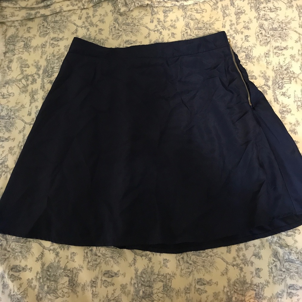 Blue silky miniskirt