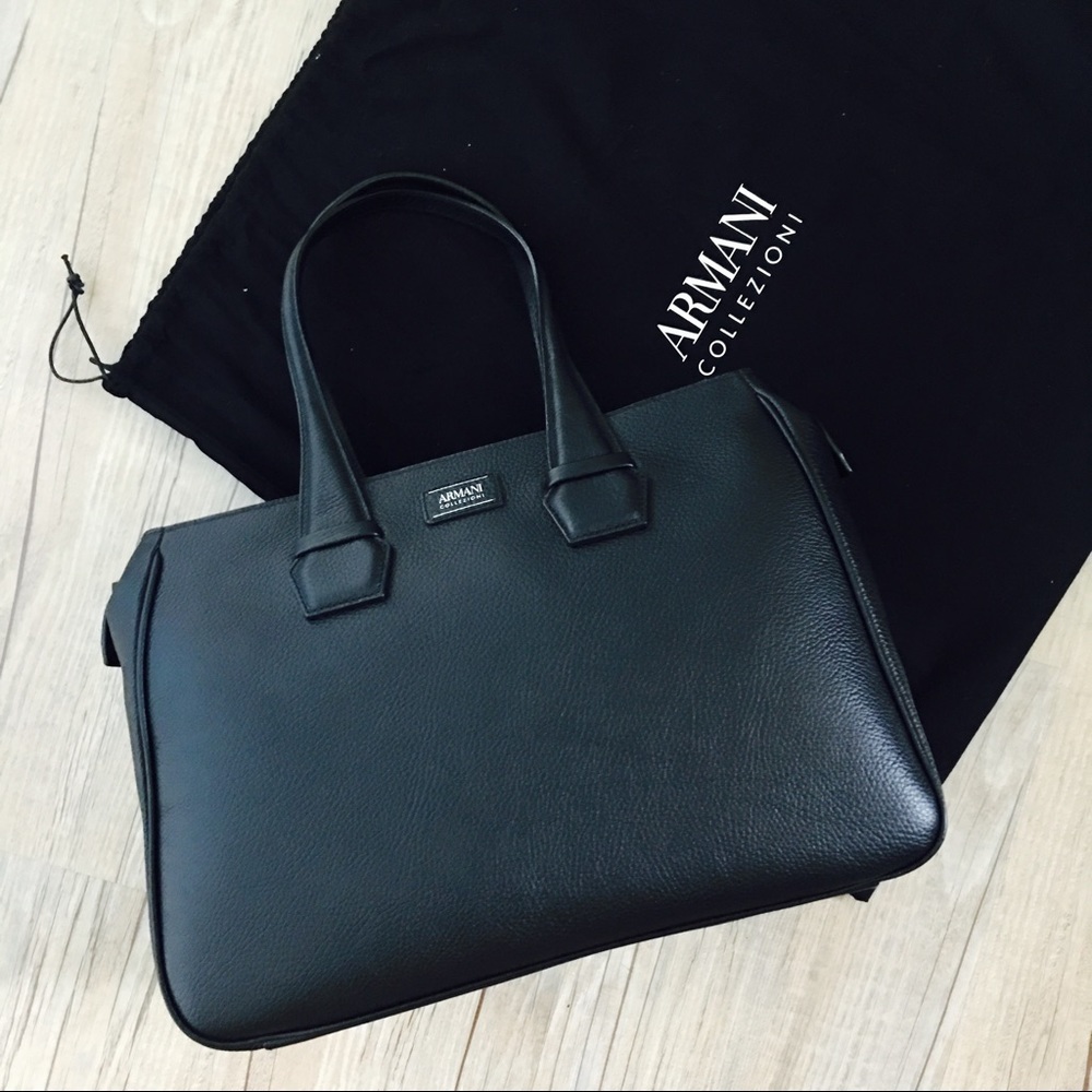 🆕 Armani Collezioni Business Tote Leather Bag