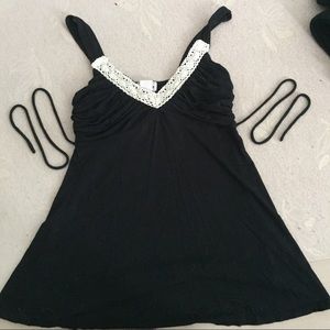 Black babydoll tank top