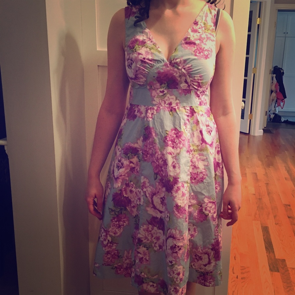 Garnet Hill Floral Sundress, A- Line Size 4