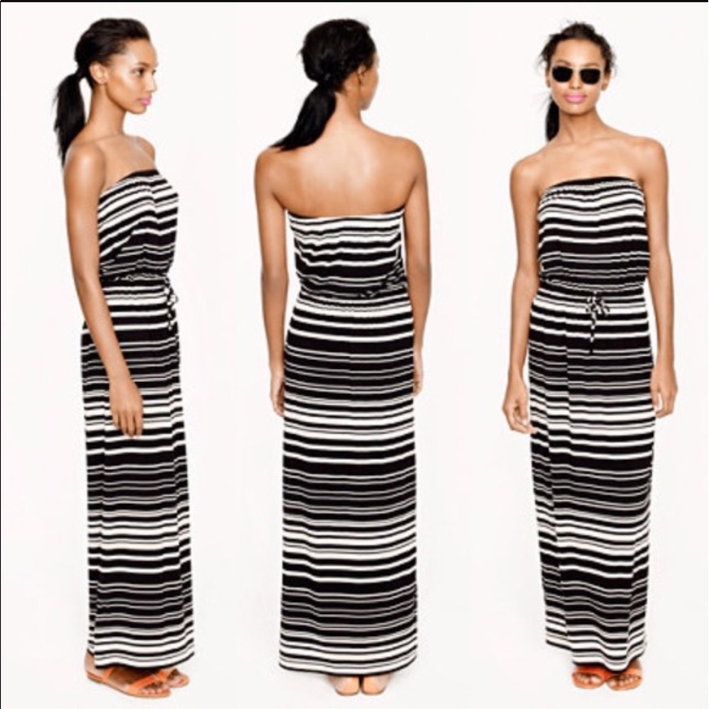 J. Crew Amie Strapless Striped Maxi Dress