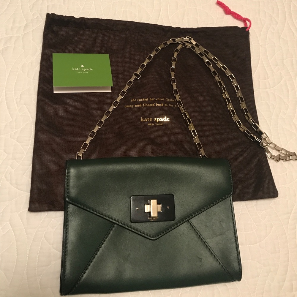 Kate Spade ♠️ green envelope style cross body bag