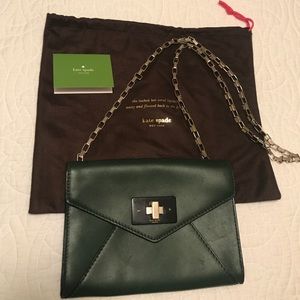 Kate Spade ♠️ green envelope style cross body bag
