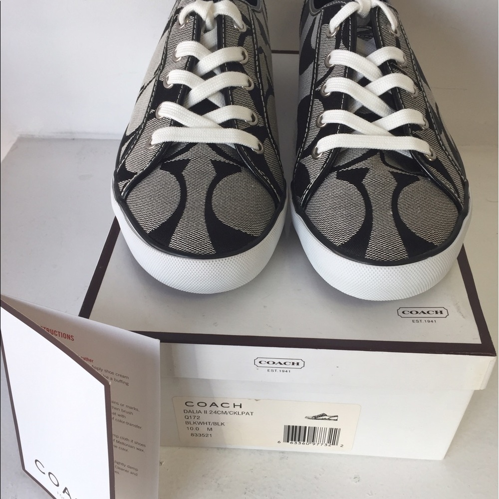 New Coach Signature Men Sneakers black and white