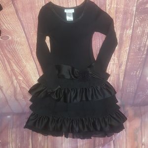 Little girls Bonnie jean size 10 solid black dress