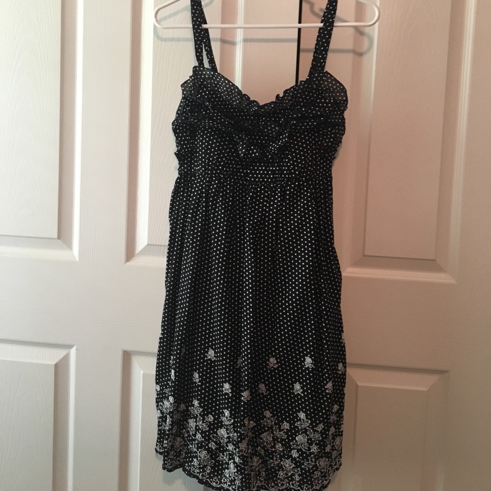 Sequin Hearts black white polka dot dress size 9