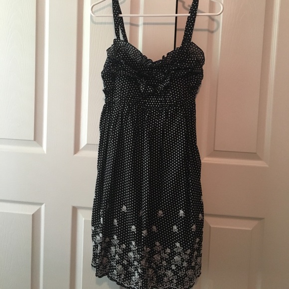 Sequin Hearts black white polka dot dress size 9 - Picture 1 of 4
