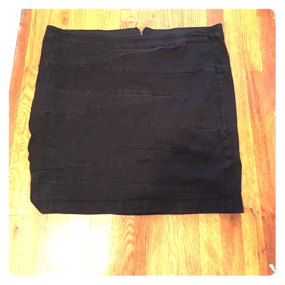 Black Denim Bandage Skirt