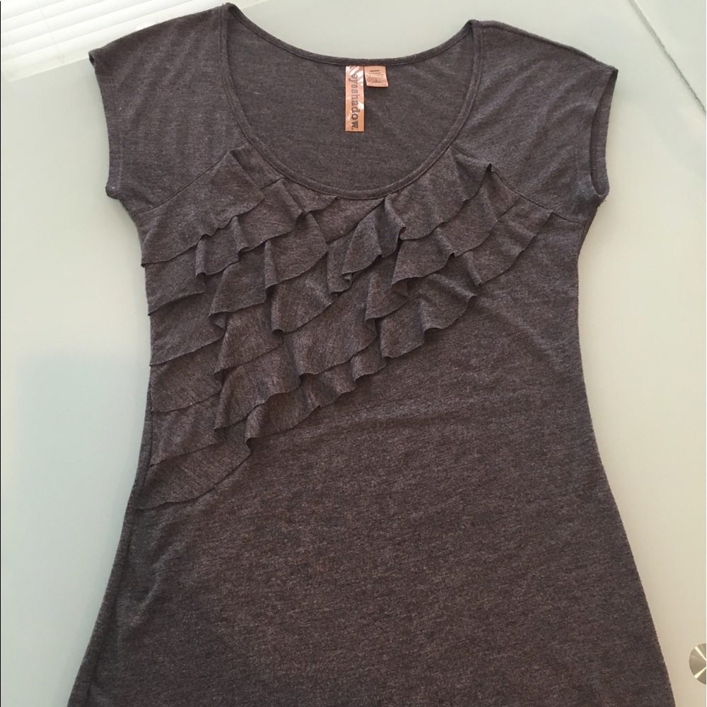 Ruffle front top