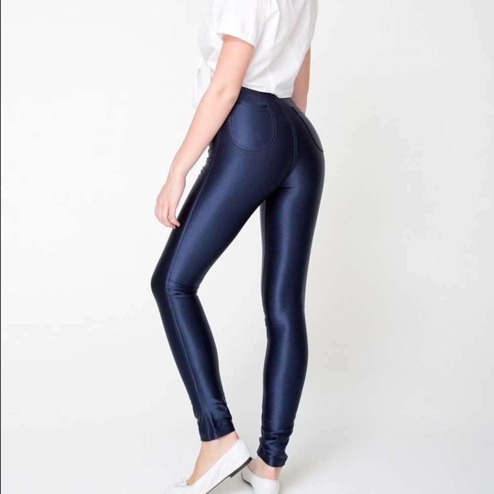 Navy high waist disco pants AMERICAN APPAREL