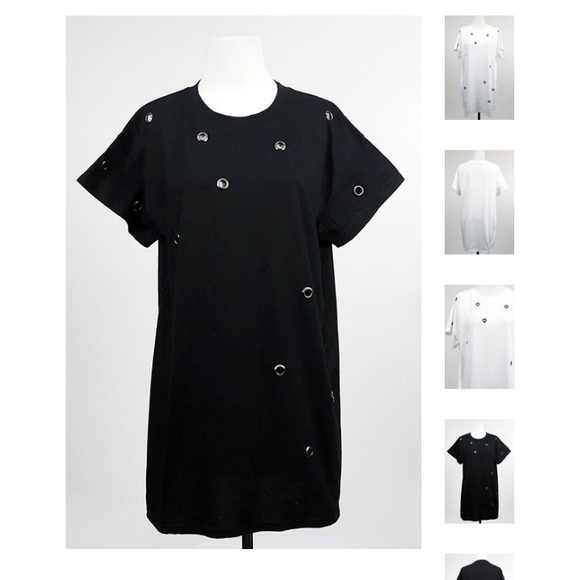 Oversized Tee Shirt with Grommet Details - Picture 1 of 7