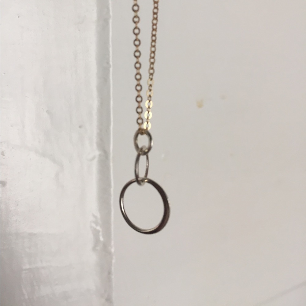 Silver and gold colored loop necklace stitchfix