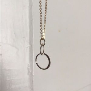 Silver and gold colored loop necklace stitchfix